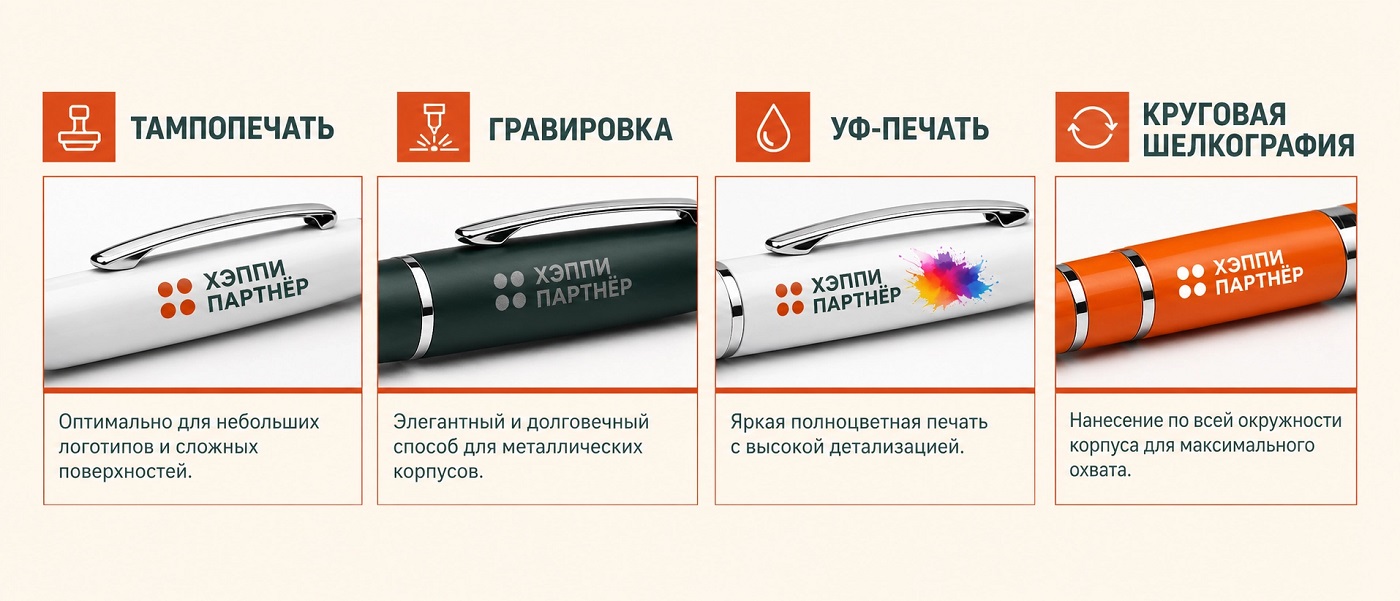 способы нанесения лого на ручку