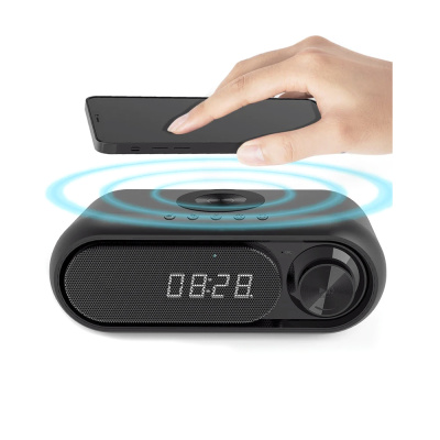 Часы Radon с беспроводной зарядкой 5 в 1, Чёрный