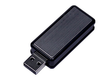 USB-флешка промо на 4 Гб прямоугольной формы, выдвижной механизм