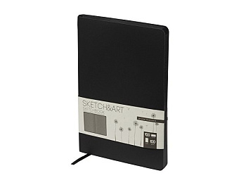 Скетчбук "Sketch & Art" в мягком переплете 140х210 мм, 100 л. черной бумаги 100 гр.