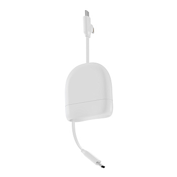 Кабель Xoopar ICE-R с ретрактором 2 в 1, разъёмы USB-C и Lightning