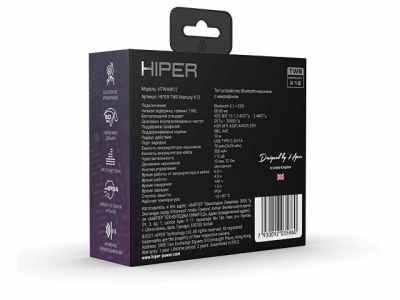 Беспроводные наушники HIPER TWS Mercury X12 (HTW-MX12) Bluetooth 5.1 гарнитура