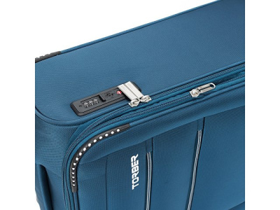 Чемодан TORBER ВИВИ, синий, полиэстер, 39 х 20 х 54 см