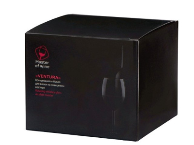 Вращающийся бокал для виски на сланцевом костере "Ventura"