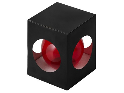 Стеклянный елочный шар "Frozi", красный прозрачный