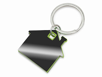 Металлический брелок с пластиковой цветной вставкой "SteelPop House"