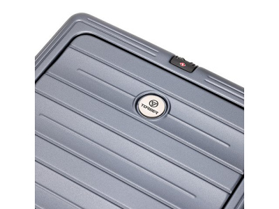 Чемодан TORBER БАЙКАЛ, тёмно-серый металлик, поликарбонат, 37,5 x 20 х 54 см