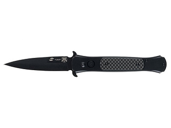 Нож складной Stinger, 118 мм, (черный), материал рукояти: нержавеющая сталь