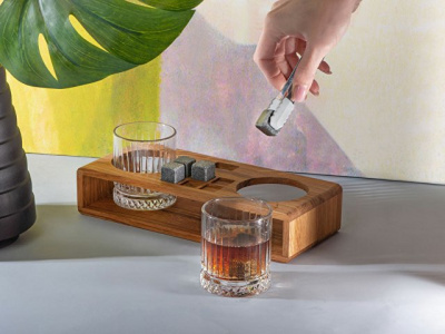 Набор для виски и коктейлей на подставке из дуба «Whiskey Party» (Р)