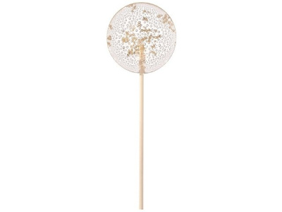 Леденец "Круг" прозрачный из изомальта с серебристой посыпкой