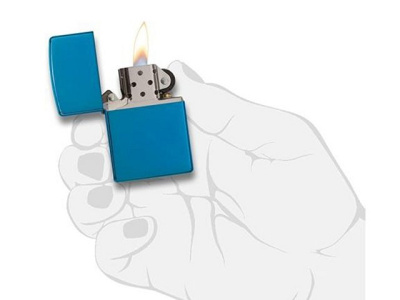 Зажигалка ZIPPO Classic с покрытием Sapphire™, латунь/сталь, синяя, глянцевая
