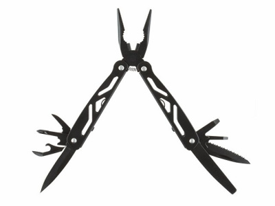 Мультитул Stinger, 100x35 мм, 12 функций, сталь/алюминий, чёрный