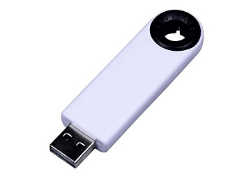 USB-флешка промо на 64 ГБ прямоугольной формы, выдвижной механизм