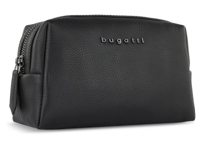 Косметичка BUGATTI БЕЛЛА | BELLA, чёрная, воловья кожа/полиэстер, 19х8