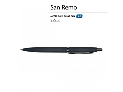 Ручка "SAN REMO" шариковая, автоматическая, темно-синий металлический корпус 1.00 мм