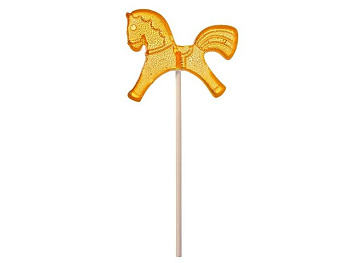 Леденец "Лошадка", желтый со вкусом апельсина