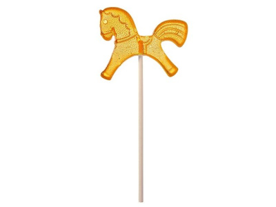 Леденец "Лошадка", желтый со вкусом апельсина