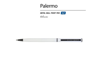 Ручка шариковая автоматическая BrunoVisconti® "PALERMO" цвет корпуса белый, soft-touch