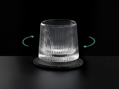 Вращающийся бокал для виски на сланцевом костере "Ventura"