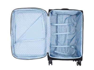 Чемодан TORBER НЕРО, чёрный, переработанный ПЭТ, 48 х 28 х 79 см