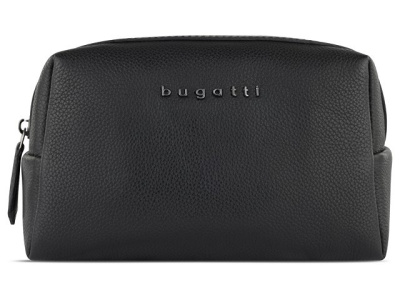 Косметичка BUGATTI БЕЛЛА | BELLA, чёрная, воловья кожа/полиэстер, 19х8