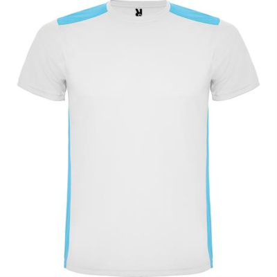 Спортивная футболка DETROIT мужская, БЕЛЫЙ/БИРЮЗОВЫЙ 2XL