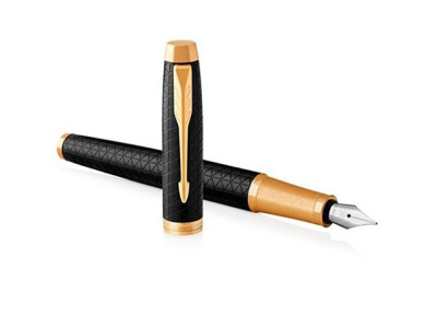 Перьевая ручка Parker IM Premium Black GT, перо: F, цвет чернил: blue