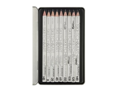 Набор чернографитовых карандашей  "Sketch & Art"  утолщенные,9 шт. hb-14b