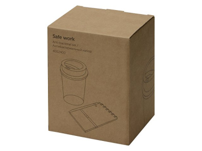 Антибактериальный набор с блокнотом и стаканом  "Safe work"