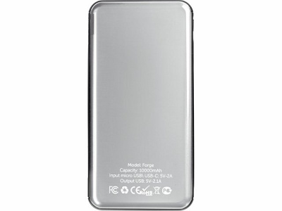 Внешний аккумулятор Forge, Evolt, металл, 10000mah