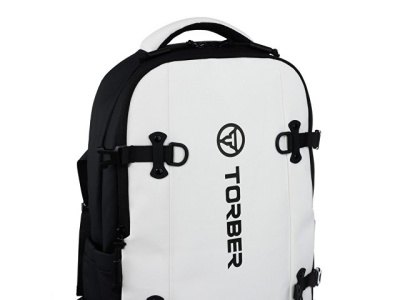 Рюкзак спортивный TORBER ЭКСТРИМ 18", белый/чёрный, 31 х 12 х 46 см