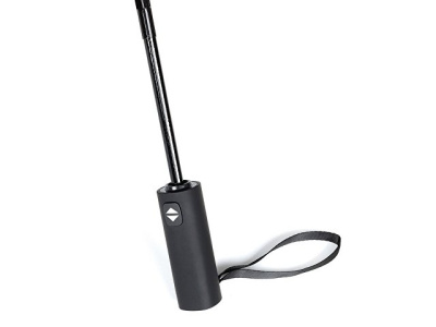 Зонт складной мужской TORBER, автомат, 3 сложения, черный, каркас сталь/файбергласс, эпонж, пластиковая ручка