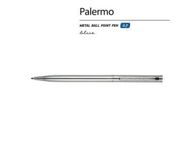 Ручка шариковая автоматическая BrunoVisconti® "PALERMO" цвет корпуса серебряный