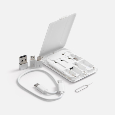 Органайзер с беспроводной зарядкой и набором адаптеров Octopod, белый