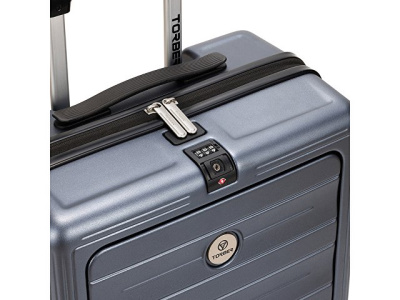 Чемодан TORBER БАЙКАЛ, тёмно-серый металлик, поликарбонат, 37,5 x 20 х 54 см