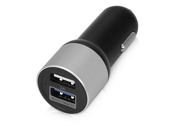 Адаптер автомобильный USB с функцией быстрой зарядки QC 3.0 "TraffIQ"