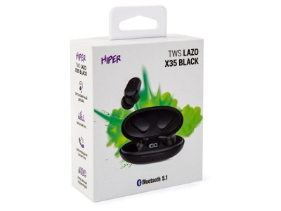 Наушники HIPER TWS Lazo X35 Black (HTW-LX35) Bluetooth 5.0 гарнитура
