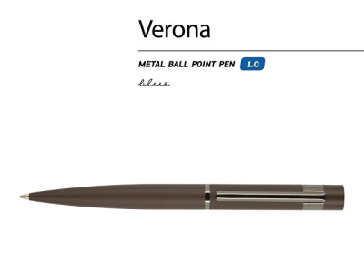 Ручка "Verona" шариковая  автоматическая, коричневый металлический корпус 1.0 мм