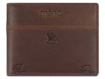 Портмоне Mano "Don Leon", натуральная кожа в коричневом цвете, 11 х 8