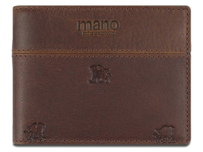 Портмоне Mano "Don Leon", натуральная кожа в коричневом цвете, 11 х 8