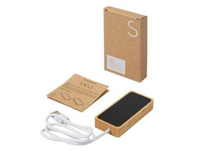 USB хаб с подсветкой лого «Reedia S5», 3*USB, 1*Type C, бамбук