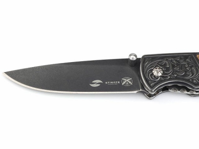 Нож складной Stinger, 71 мм, (чёрный)