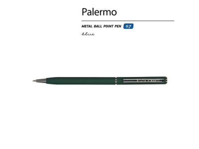 Ручка шариковая автоматическая BrunoVisconti® "PALERMO" цвет корпуса зеленый, soft-touch