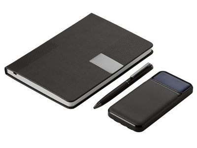 Подарочный набор "Tesla" с блокнотом А5, ручкой и пауэрбенком на 10 000 mAh