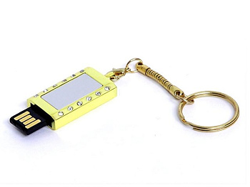 USB-флешка на 8 Гб в виде "Кулона" с кристаллами, мини чип
