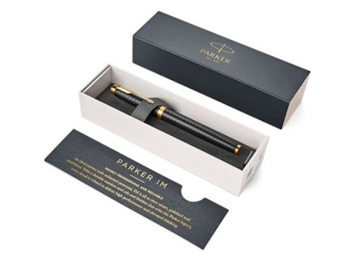 Перьевая ручка Parker IM Premium Black GT, перо: F, цвет чернил: blue