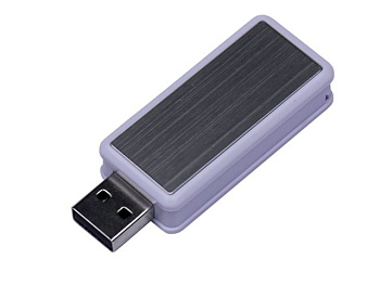USB-флешка промо на 32 Гб прямоугольной формы, выдвижной механизм