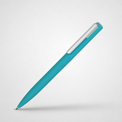 Ручка шариковая пластиковая "Bon" с покрытием soft touch, бирюзовый