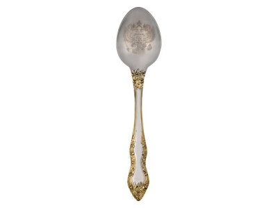 Подстаканник с хрустальным стаканом и ложкой РОССИЙСКИЙ-Л