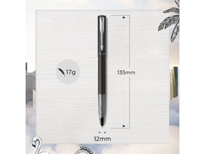Ручка-роллер Parker Vector XL Black CT, стержень: F, цвет чернил:black